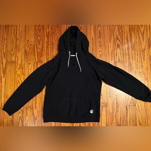 Women’s Black & White Paw Print Hoodie - Pullover Dog Print Sweatshirt